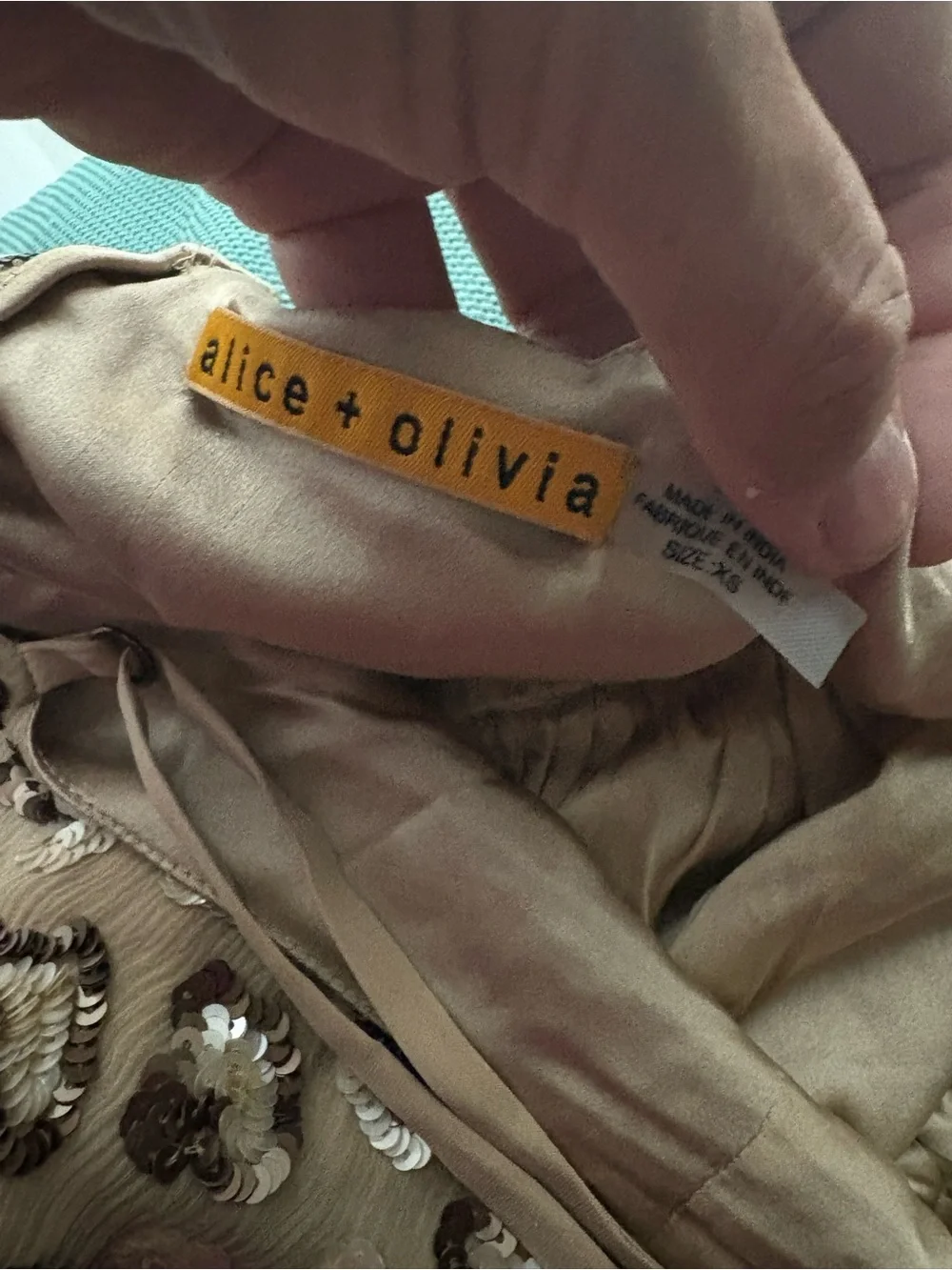 Alice + Olivia Taupe Leopard Sequin Mini Dress - Picture 4 of 7